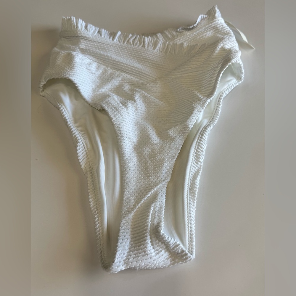 Aerie White High Cut Cheeky Bikini Bottom